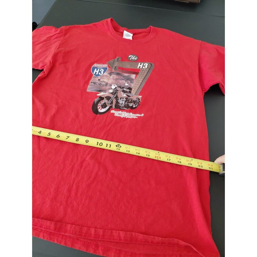 VTG Motorcycle T Shirt HAWAIIAN Intersate H3 Cruiser Bike Large USA Biker OOAK - Picture 9 of 10